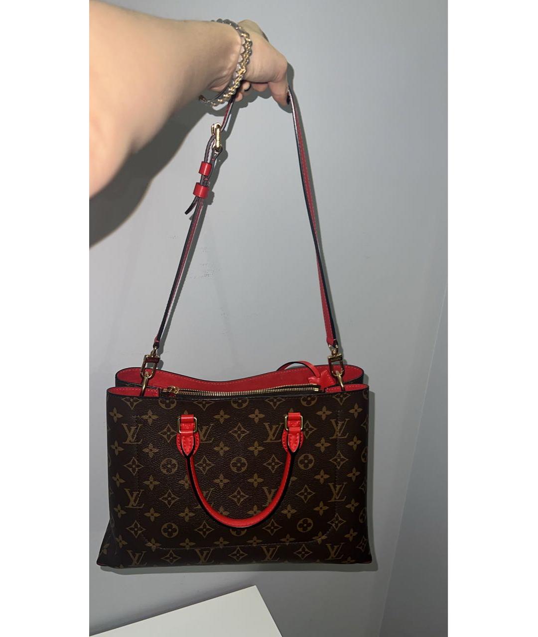 LOUIS VUITTON Коричневая кожаная сумка с короткими ручками, фото 2