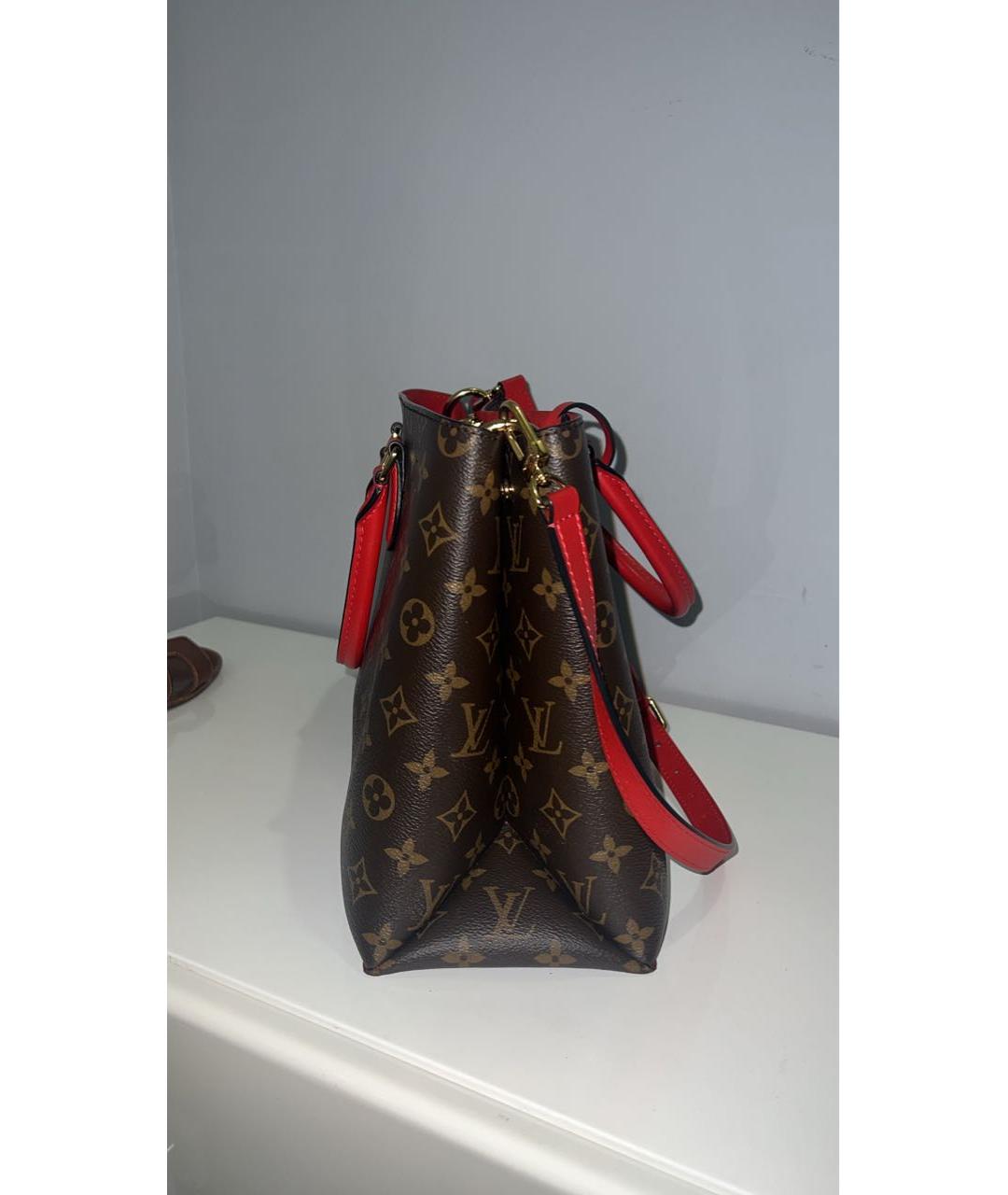 LOUIS VUITTON Коричневая кожаная сумка с короткими ручками, фото 6