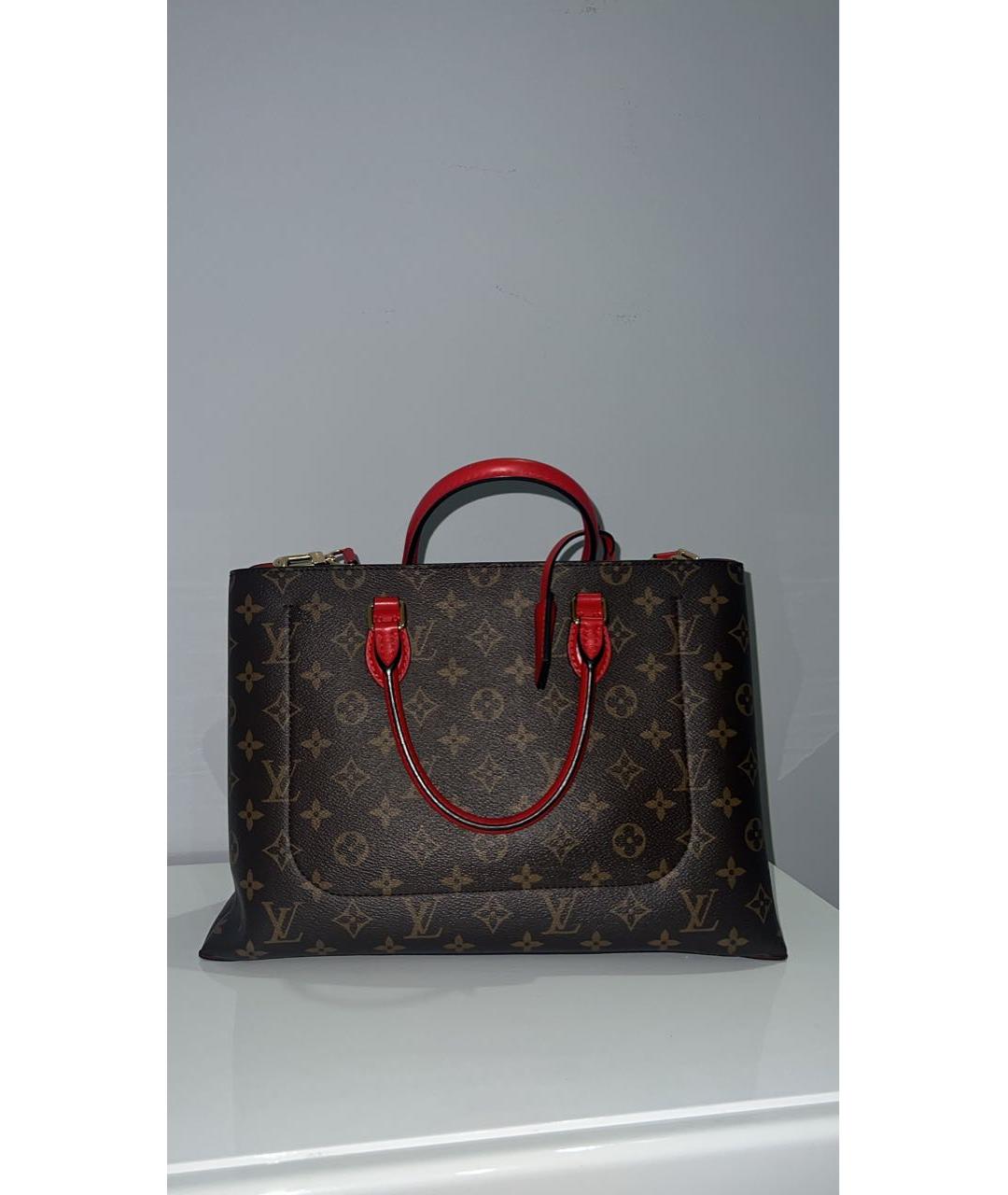 LOUIS VUITTON Коричневая кожаная сумка с короткими ручками, фото 7