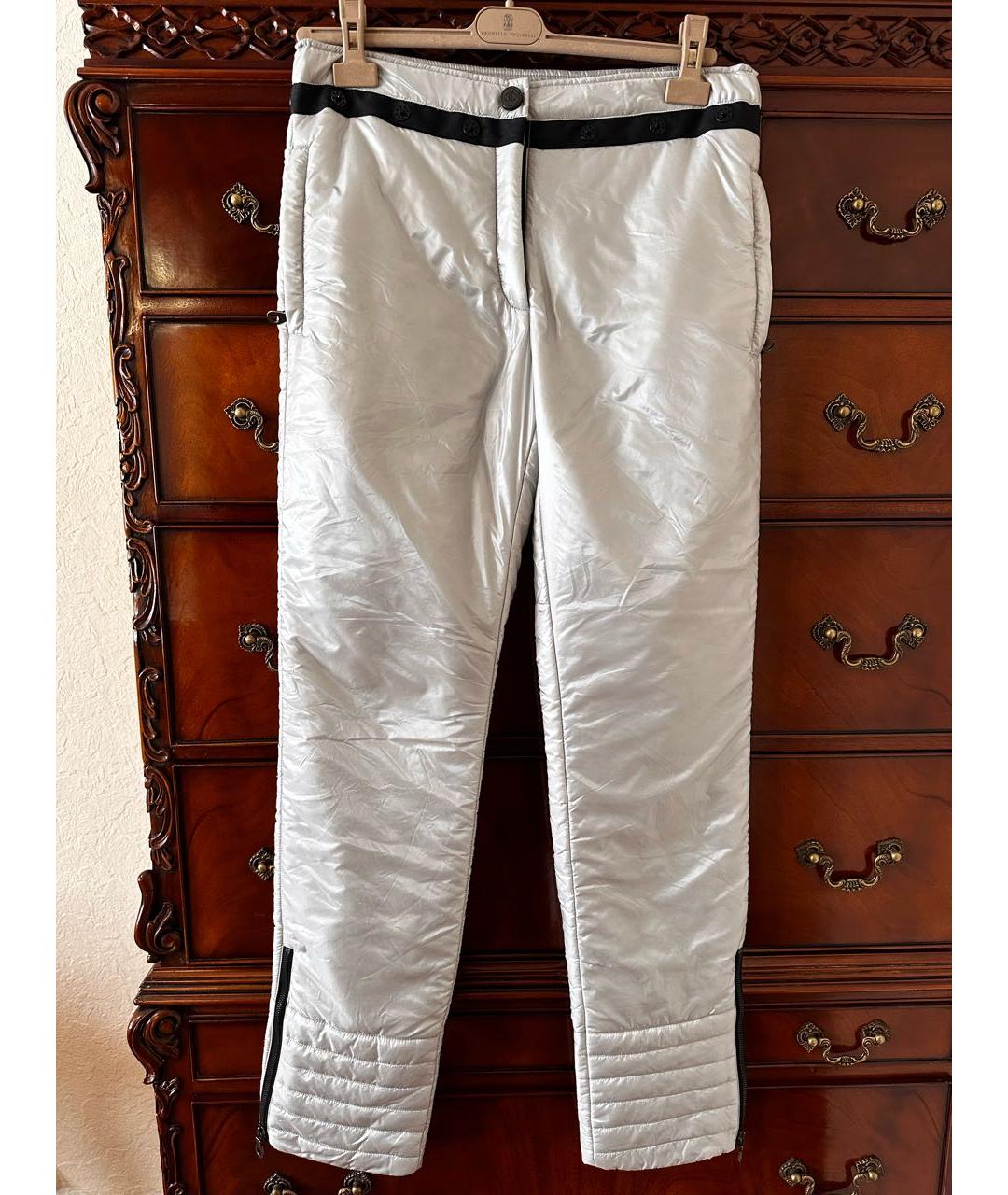 CHANEL Белые полиамидовые прямые брюки, фото 6