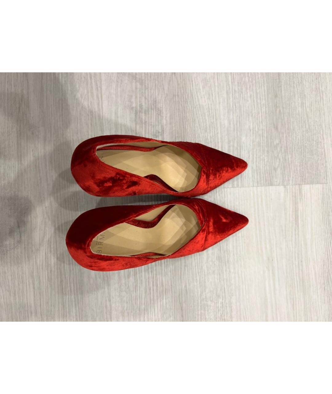 ALEXANDRE BIRMAN Красные бархатные туфли, фото 3