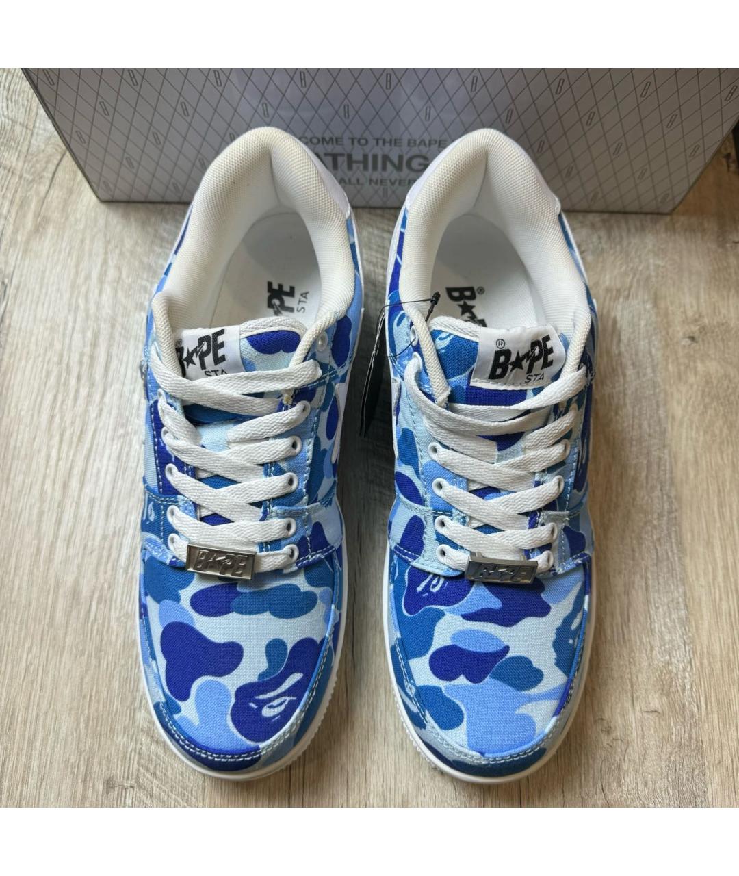 A BATHING APE Голубые низкие кроссовки / кеды, фото 4