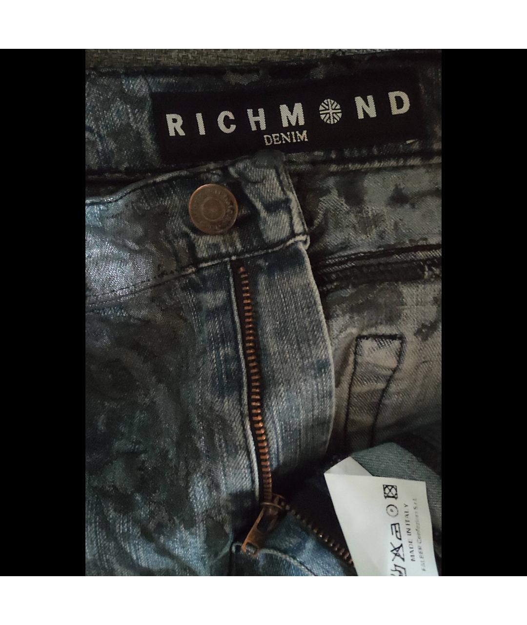 JOHN RICHMOND Антрацитовые хлопковые джинсы клеш, фото 3