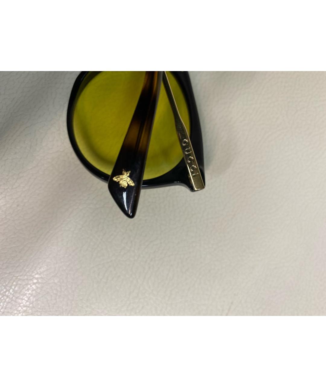 GUCCI Коричневые пластиковые солнцезащитные очки, фото 4