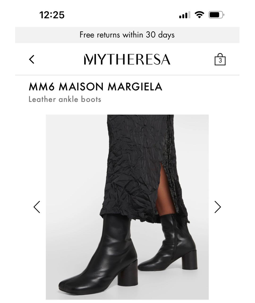 MM6 MAISON MARGIELA Черные кожаные ботильоны, фото 8