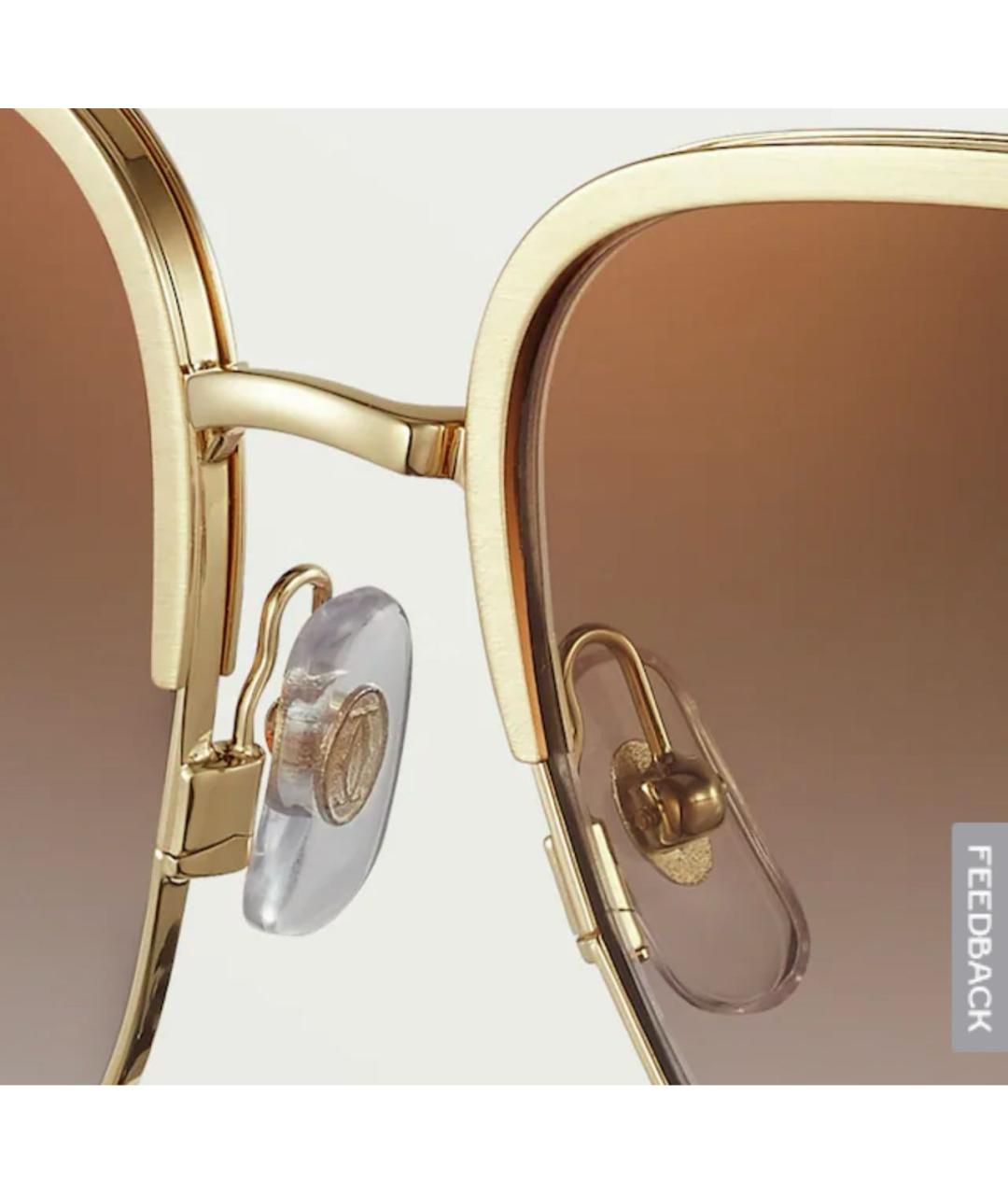 CARTIER Золотые металлические солнцезащитные очки, фото 6