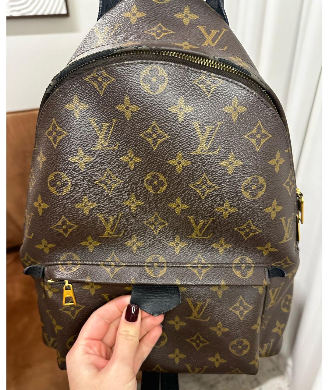 LOUIS VUITTON Коричневый кожаный рюкзак, фото 5