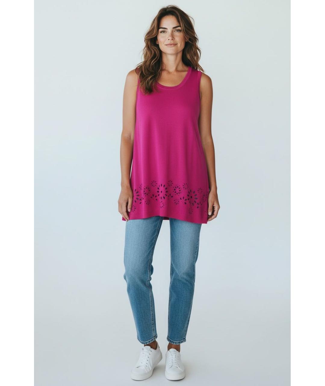 ESCADA Фуксия вискозная майка, фото 3