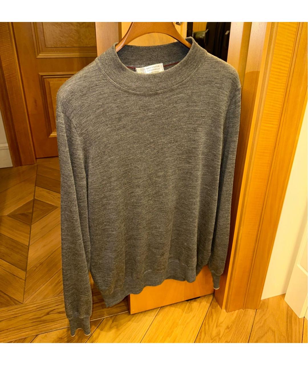 BRUNELLO CUCINELLI Серый кашемировый джемпер / свитер, фото 6