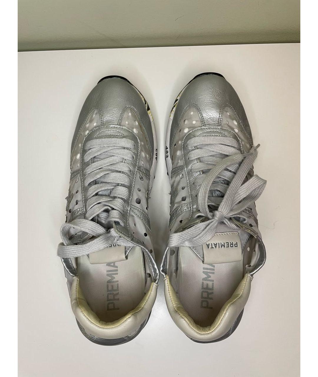 PREMIATA Серебряные текстильные кроссовки, фото 3