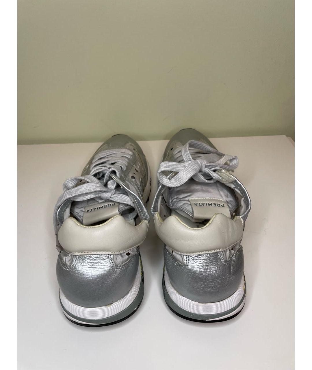 PREMIATA Серебряные текстильные кроссовки, фото 4