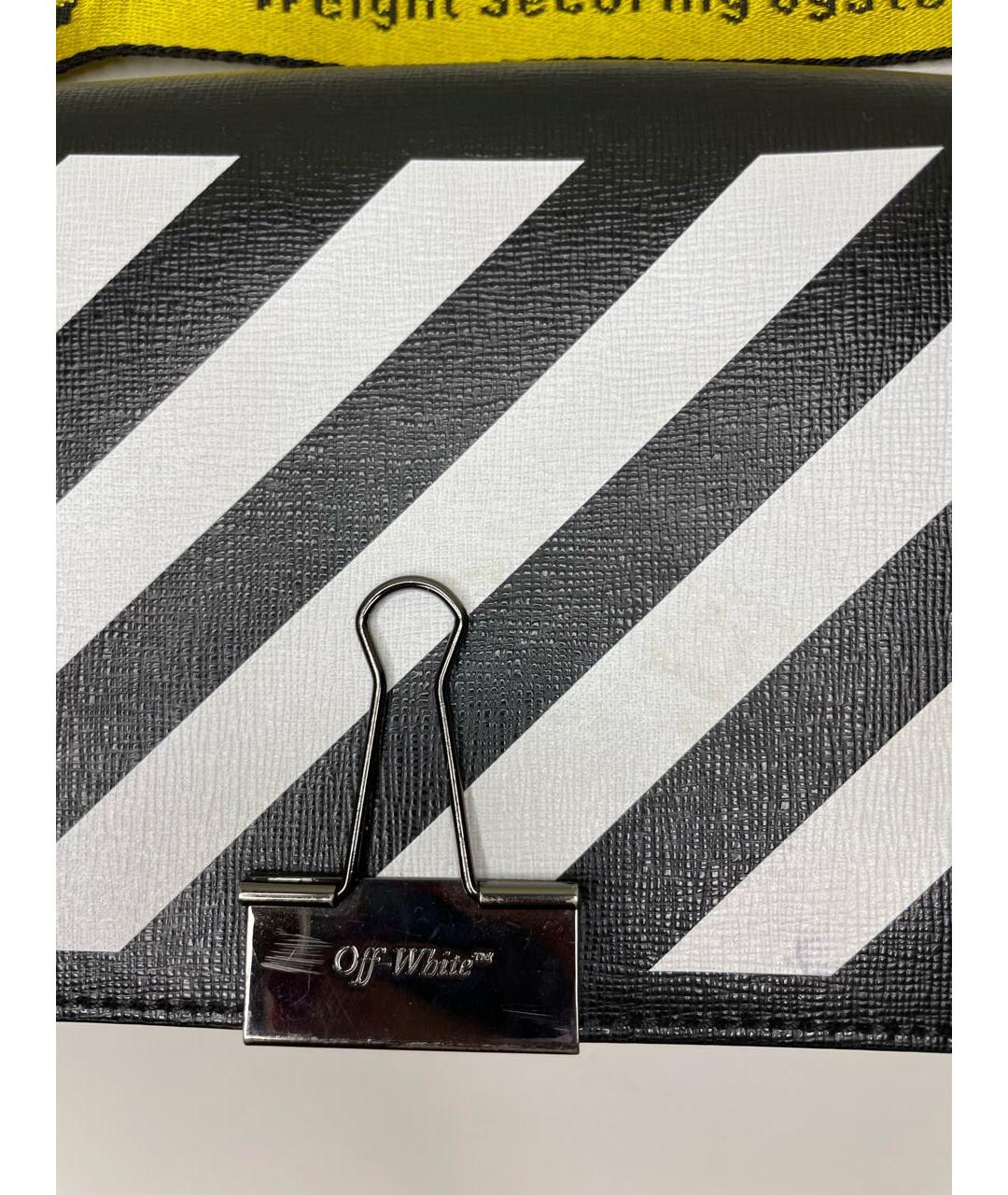 OFF-WHITE Черная кожаная сумка через плечо, фото 3