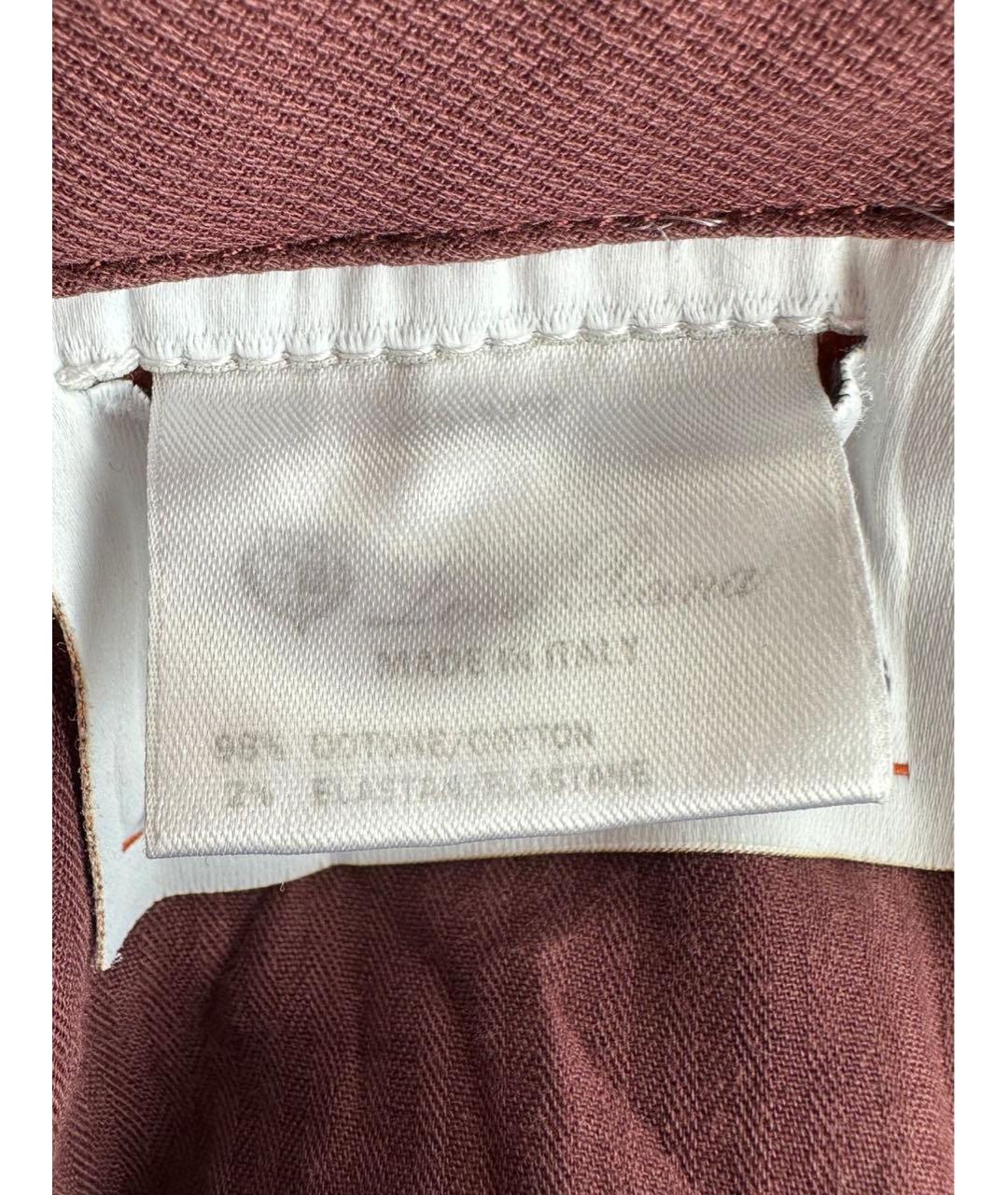 LORO PIANA Коричневые хлопко-эластановые брюки чинос, фото 3