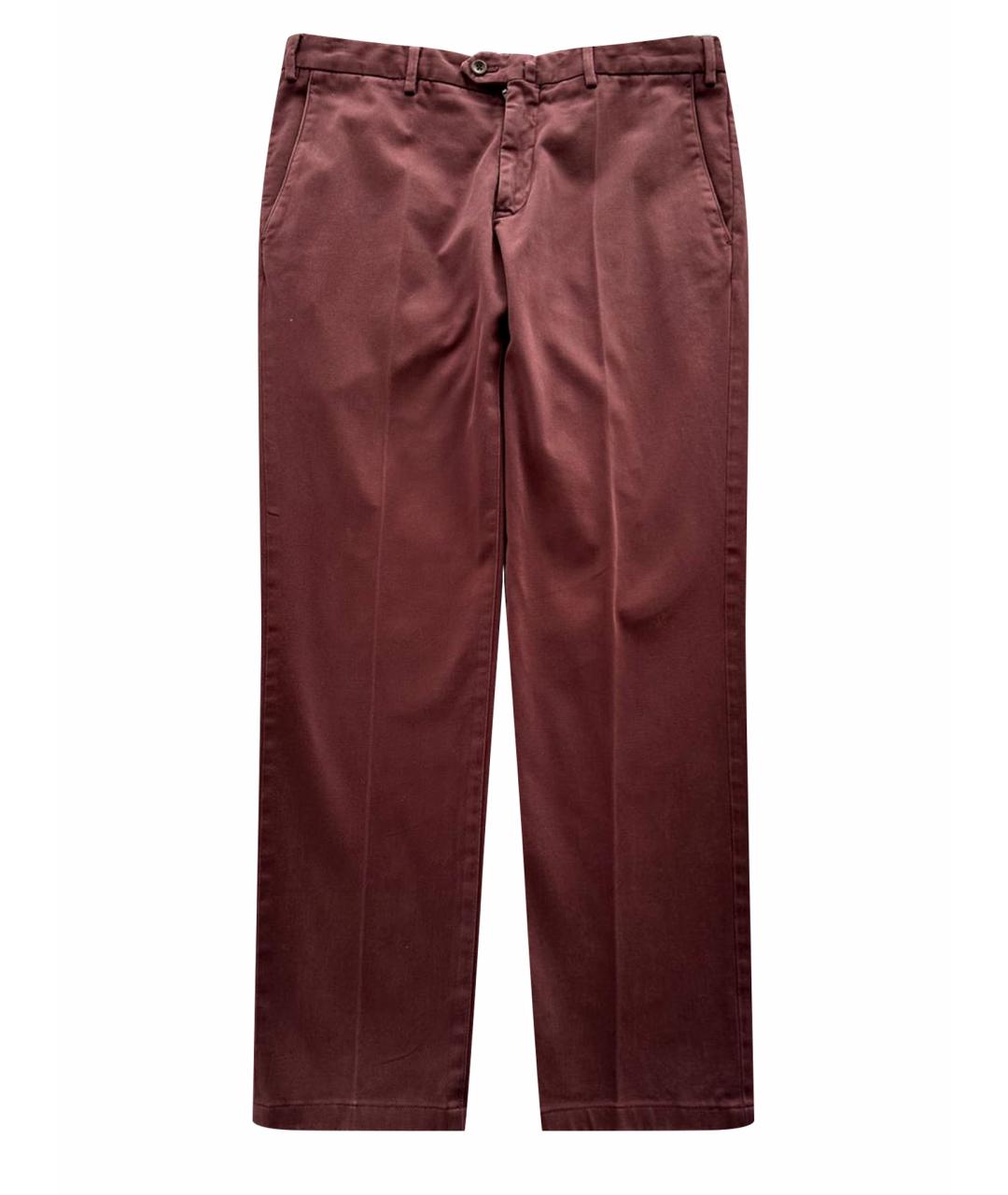 LORO PIANA Коричневые хлопко-эластановые брюки чинос, фото 1