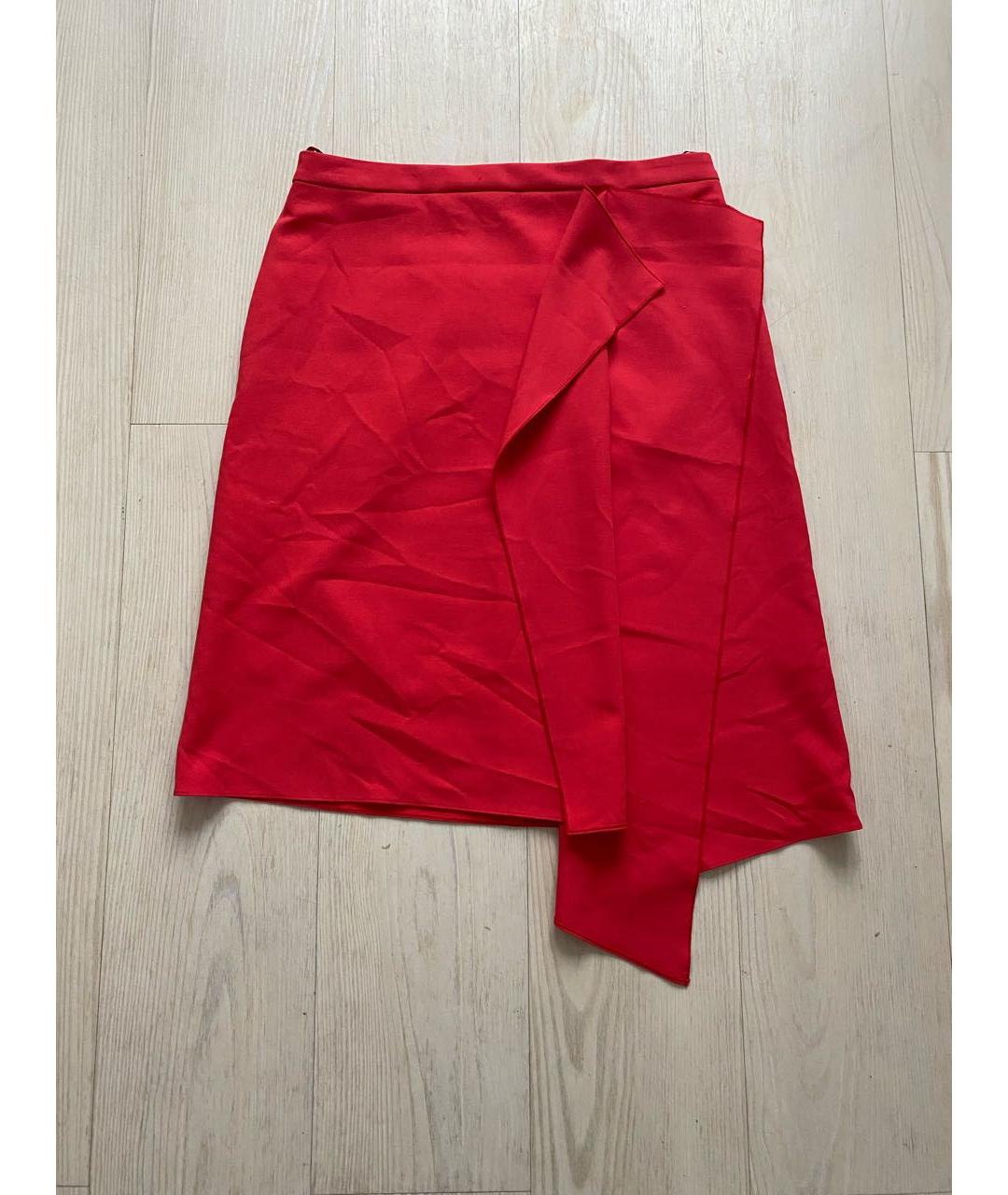 HUGO BOSS Красная полиэстеровая юбка миди, фото 9