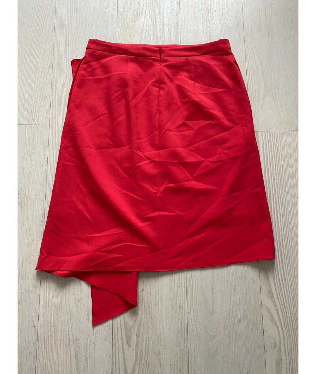 HUGO BOSS Красная полиэстеровая юбка миди, фото 7