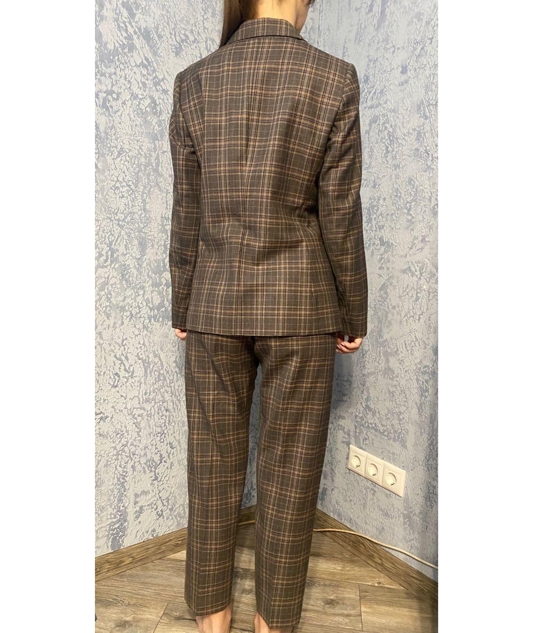 BRUNELLO CUCINELLI Коричневый шерстяной костюм с брюками, фото 7