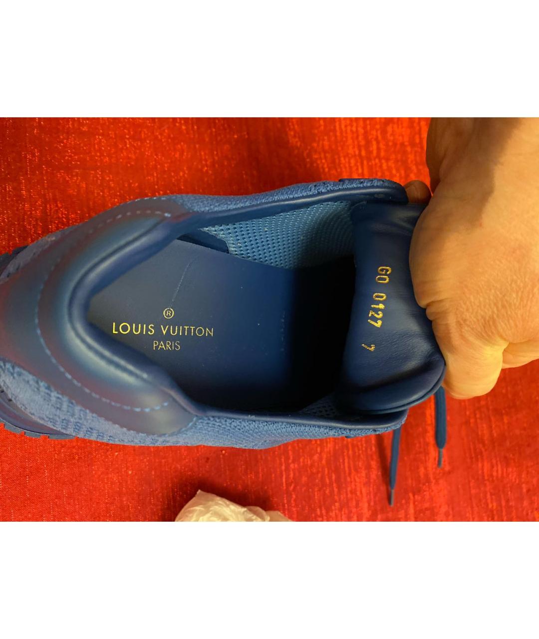 LOUIS VUITTON Синие текстильные низкие кроссовки / кеды, фото 5