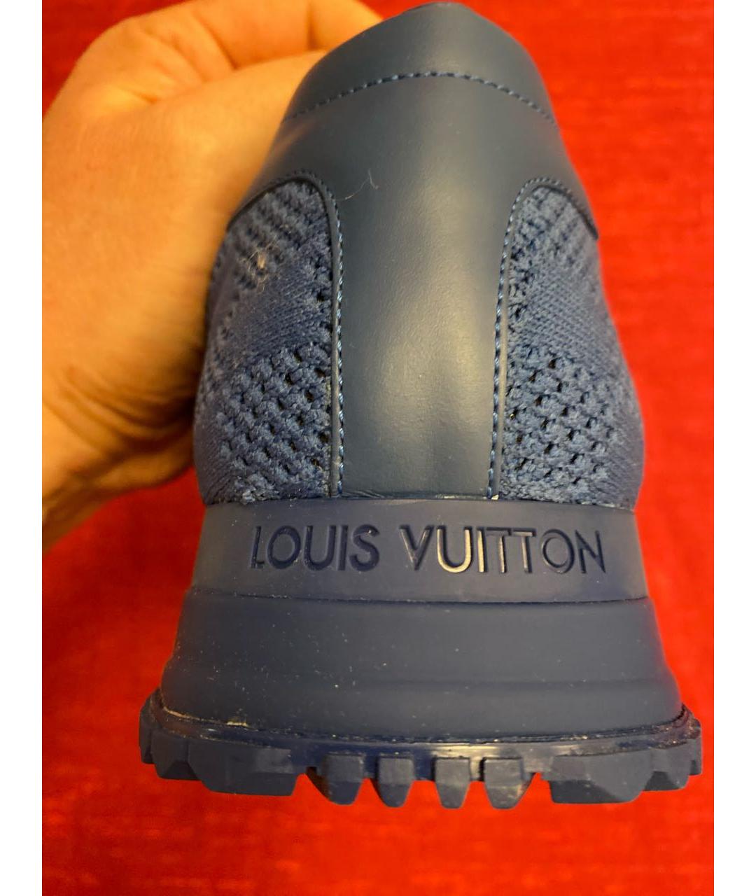 LOUIS VUITTON Синие текстильные низкие кроссовки / кеды, фото 4