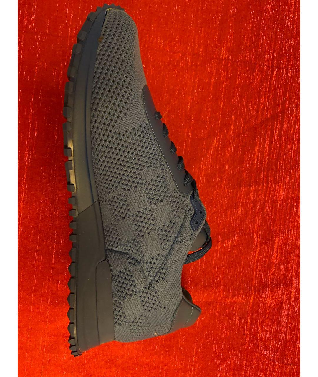 LOUIS VUITTON Синие текстильные низкие кроссовки / кеды, фото 3