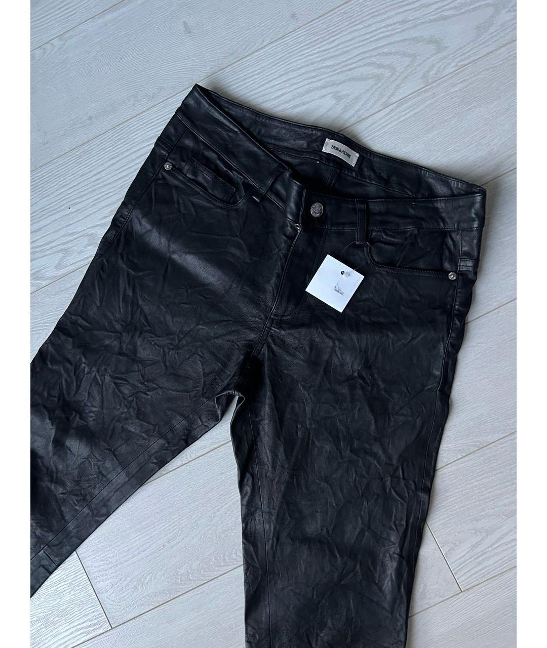 ZADIG & VOLTAIRE Темно-синие кожаные брюки узкие, фото 5