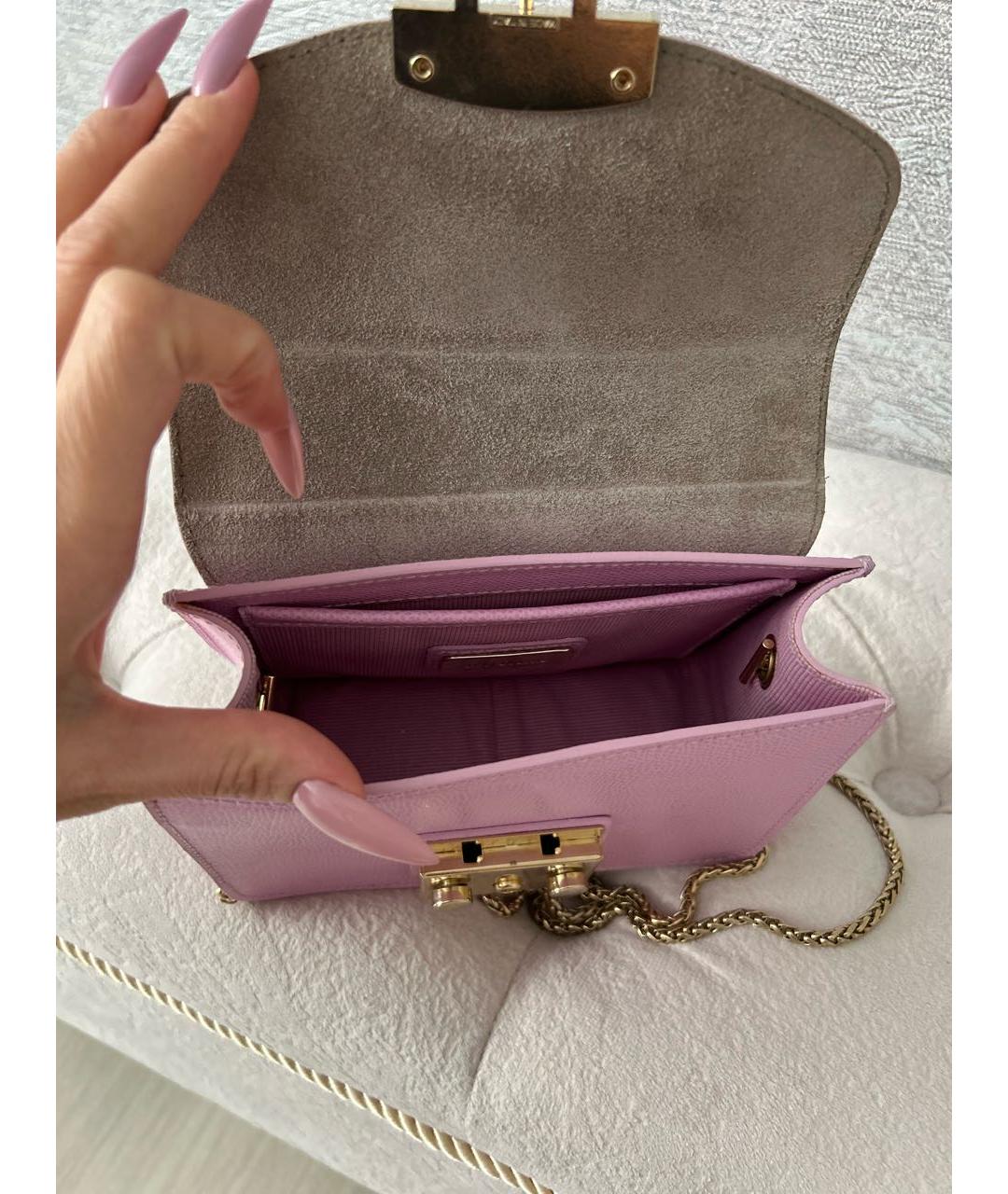 FURLA Розовая кожаная сумка через плечо, фото 4