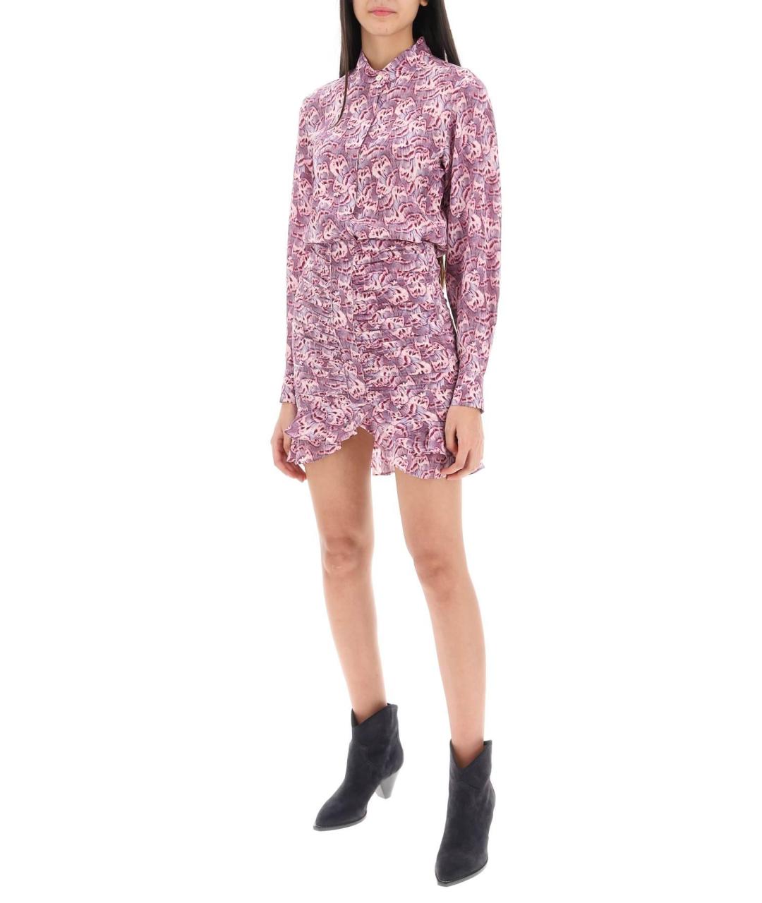 ISABEL MARANT Фиолетовая шелковая юбка мини, фото 3