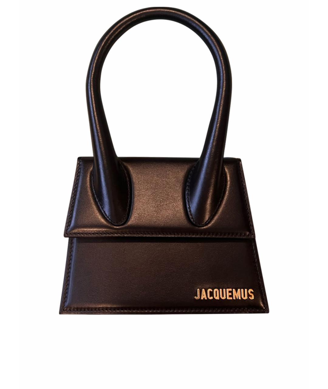 JACQUEMUS Черная кожаная сумка через плечо, фото 1