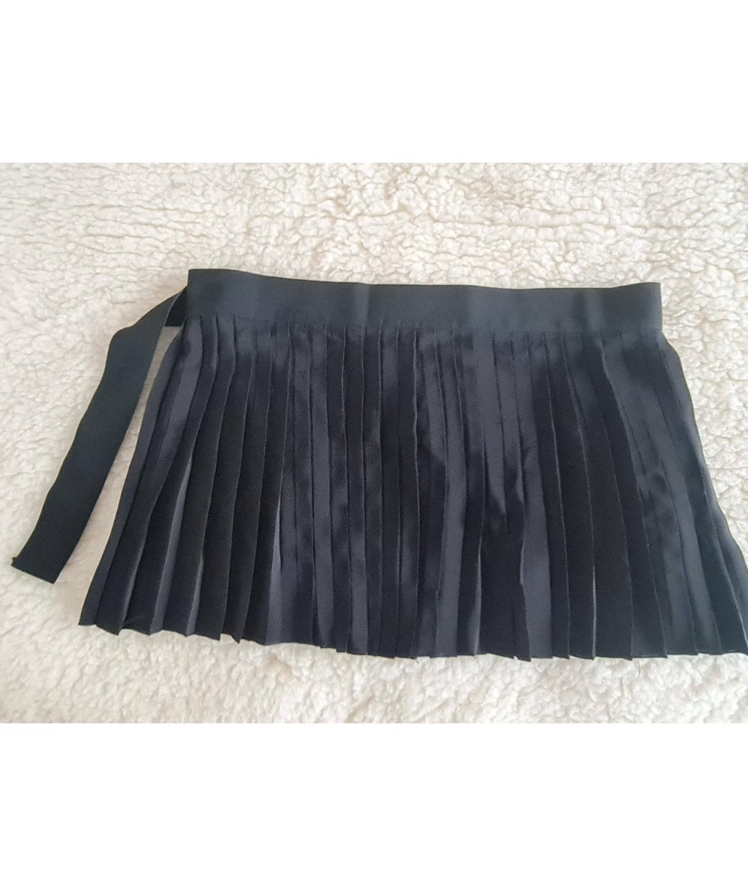 SPORTMAX Черная шелковая юбка мини, фото 2