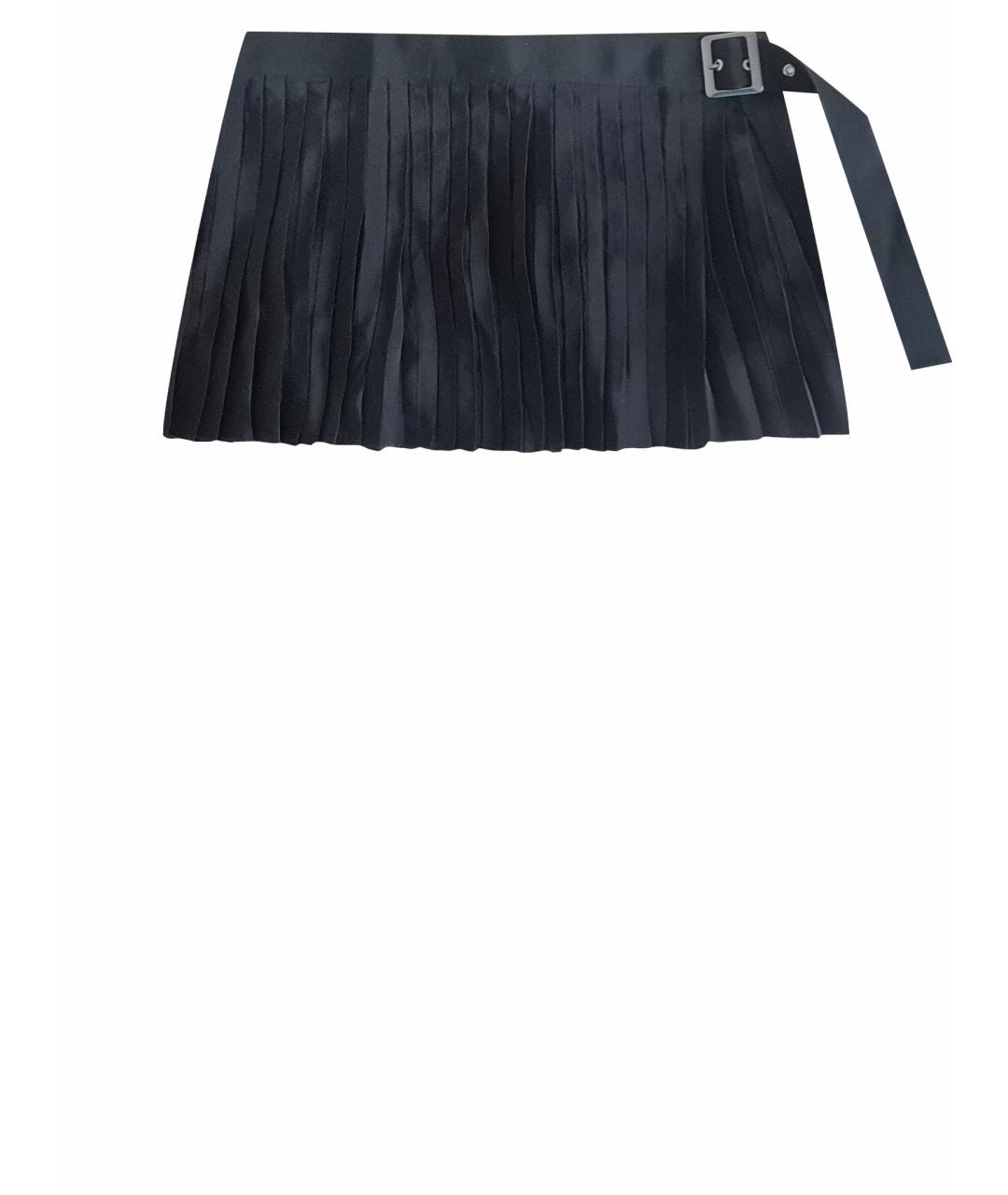 SPORTMAX Черная шелковая юбка мини, фото 1
