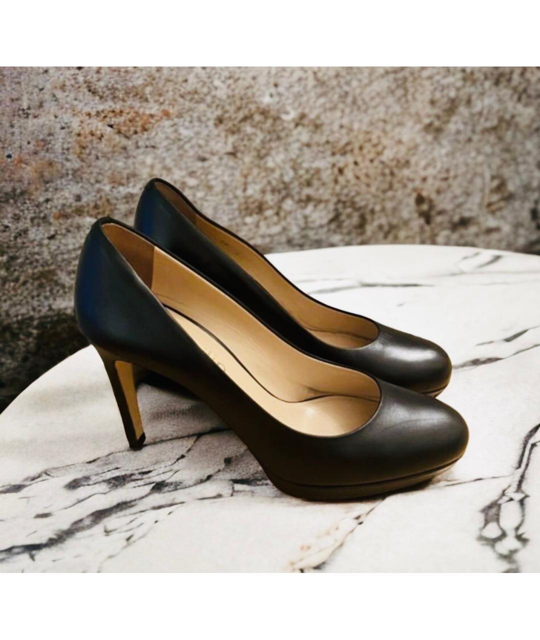 ALCHIMIA DI BALLIN Черные кожаные туфли, фото 2
