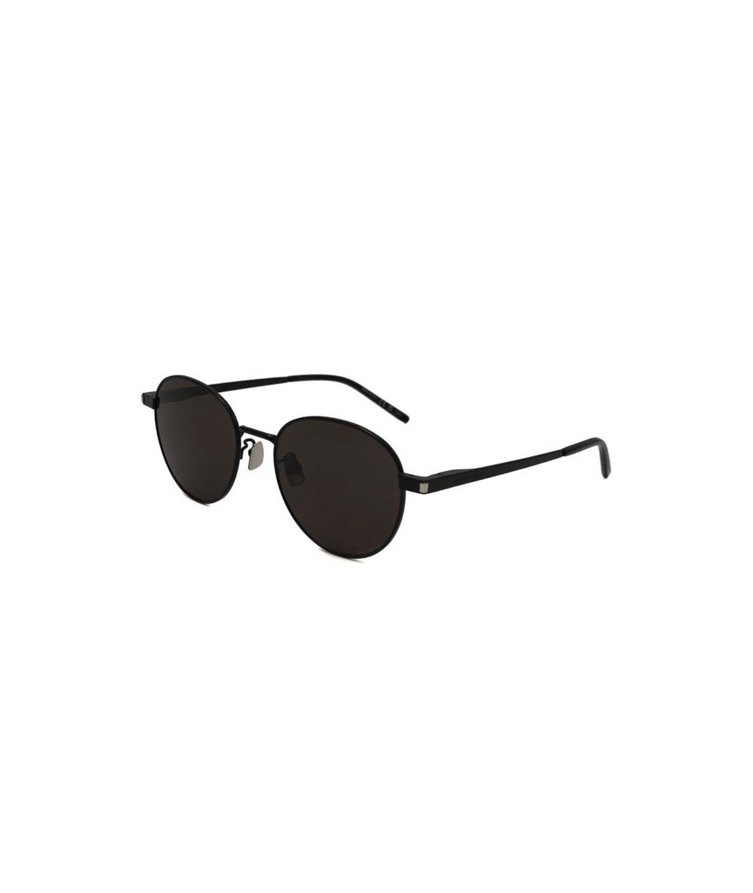SAINT LAURENT Черные металлические солнцезащитные очки, фото 5
