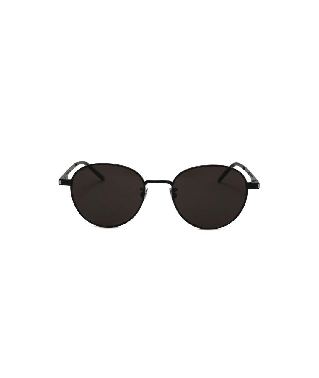 SAINT LAURENT Черные металлические солнцезащитные очки, фото 4