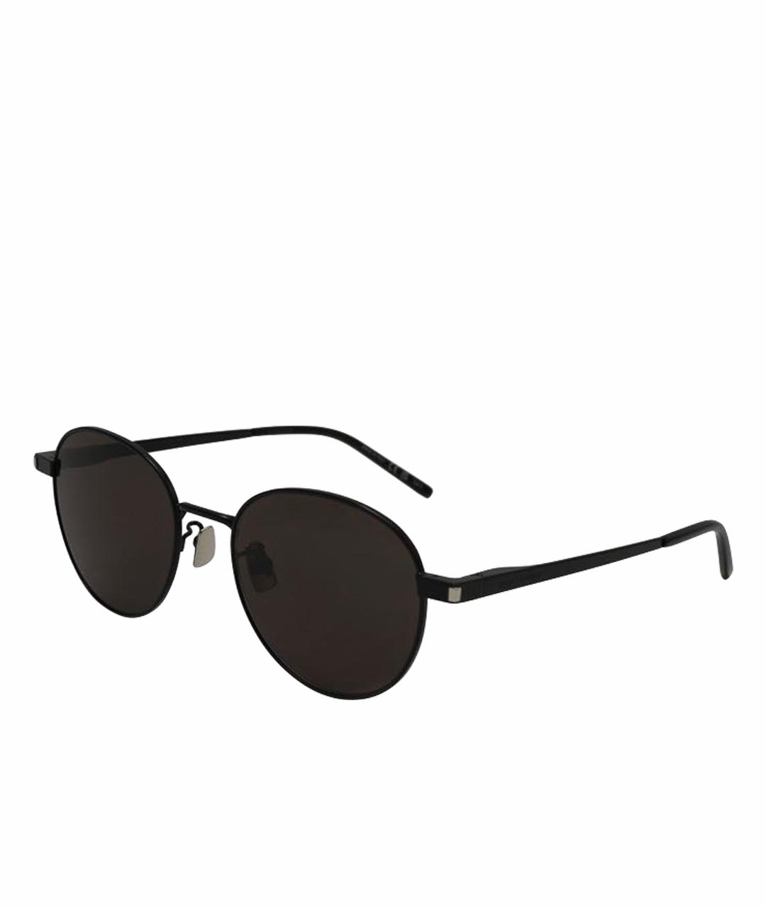 SAINT LAURENT Черные металлические солнцезащитные очки, фото 1