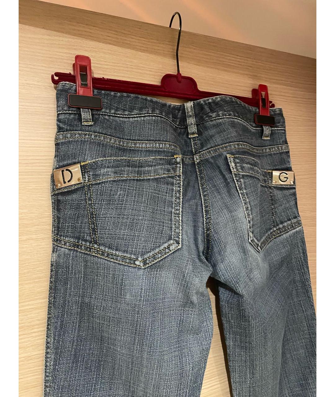 DOLCE&GABBANA Голубые хлопковые прямые джинсы, фото 5