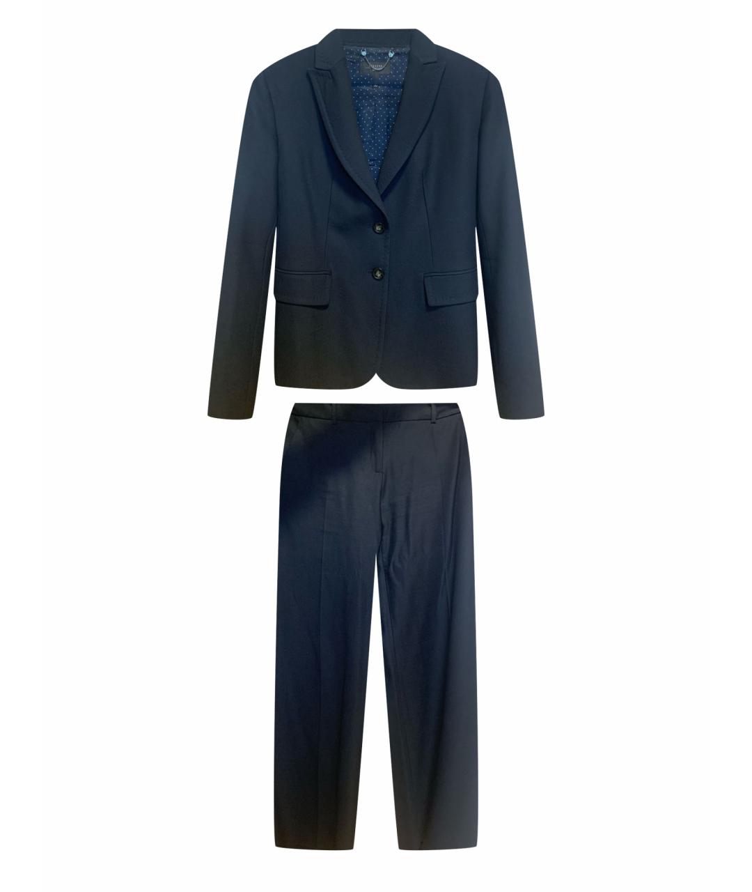 WEEKEND MAX MARA Темно-синий шерстяной костюм с брюками, фото 1