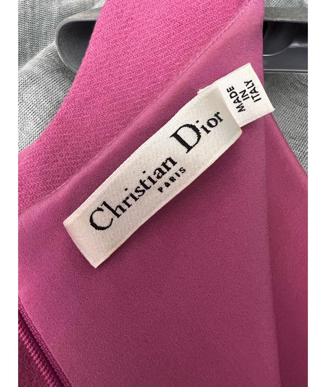CHRISTIAN DIOR Розовое шерстяное повседневное платье, фото 3