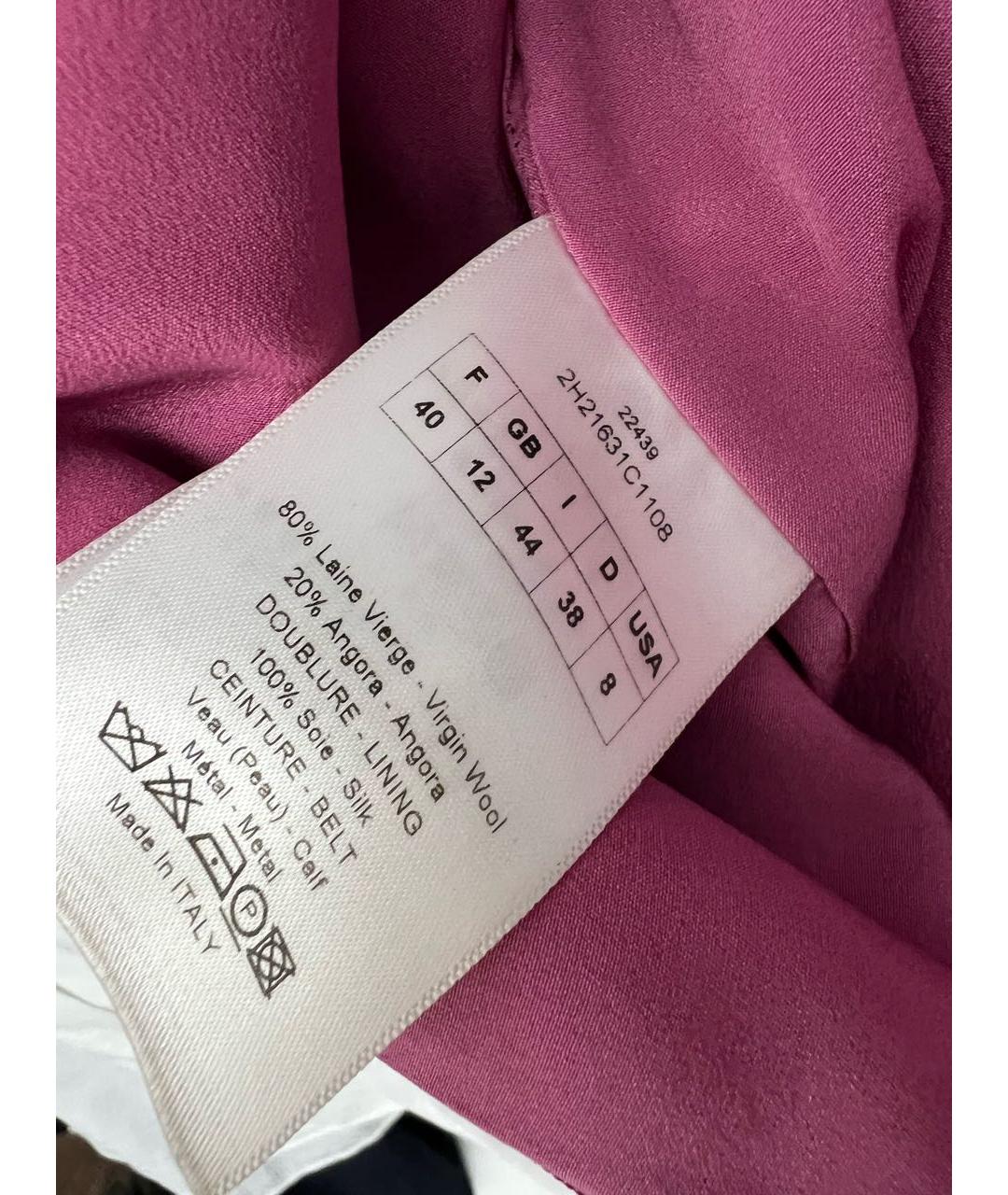 CHRISTIAN DIOR Розовое шерстяное повседневное платье, фото 4