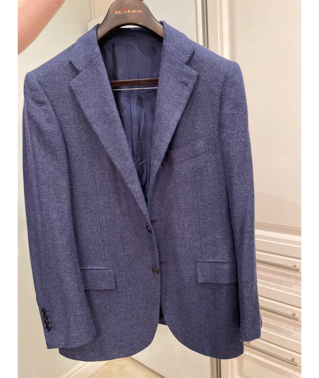 KITON Синий кашемировый пиджак, фото 5