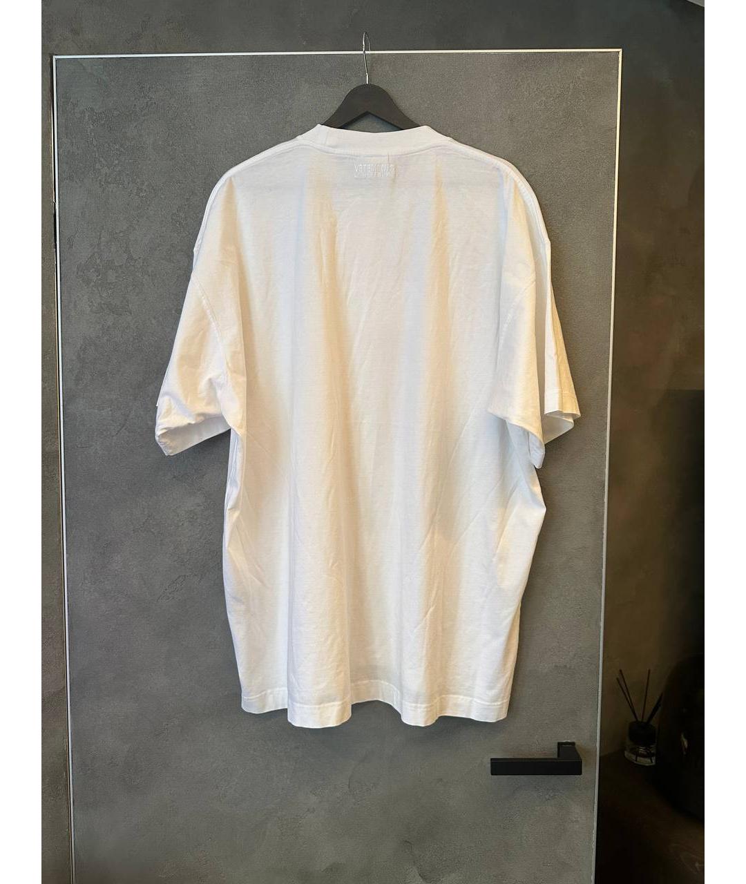 VETEMENTS Белая хлопковая футболка, фото 3