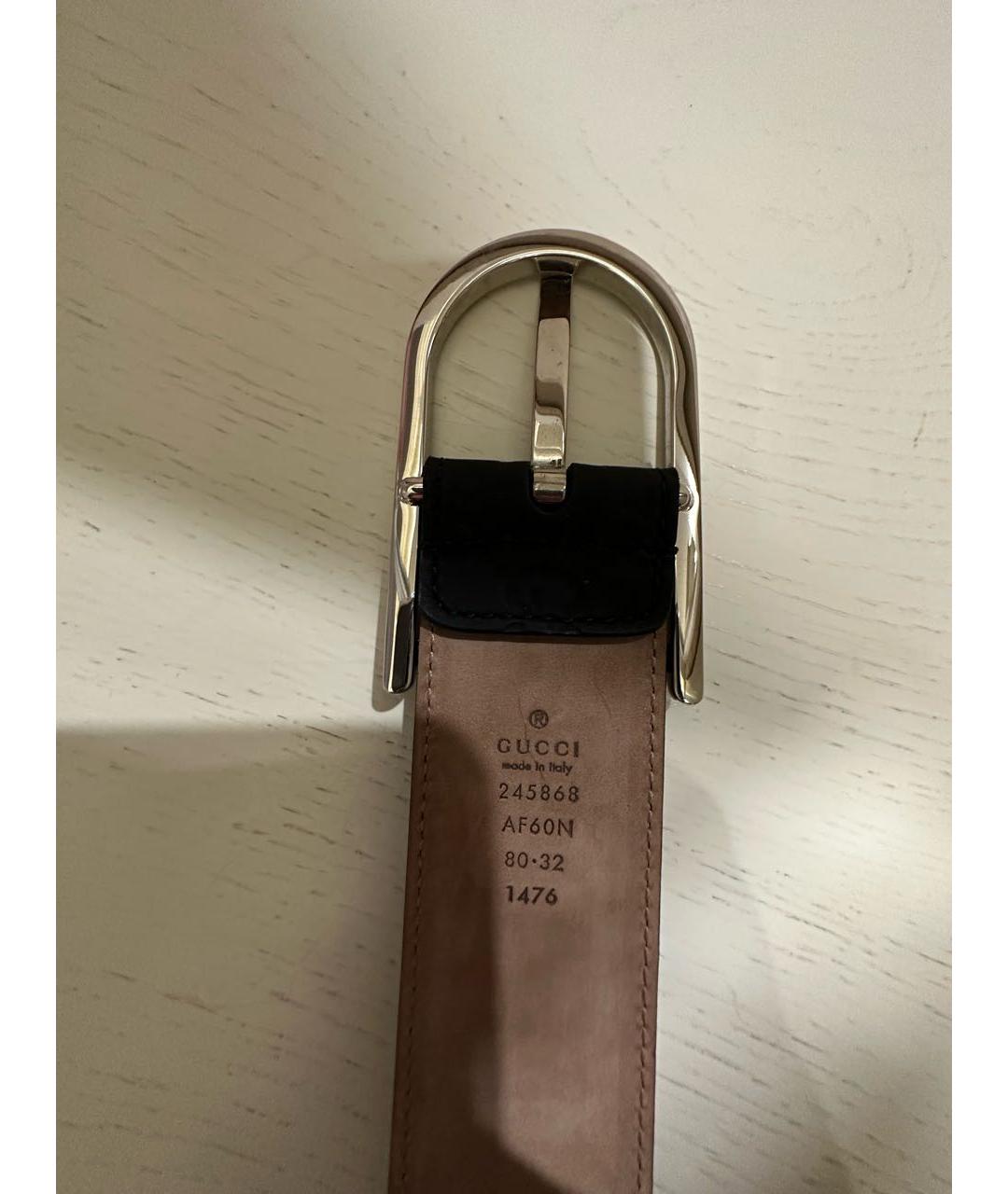 GUCCI Черный кожаный ремень, фото 3