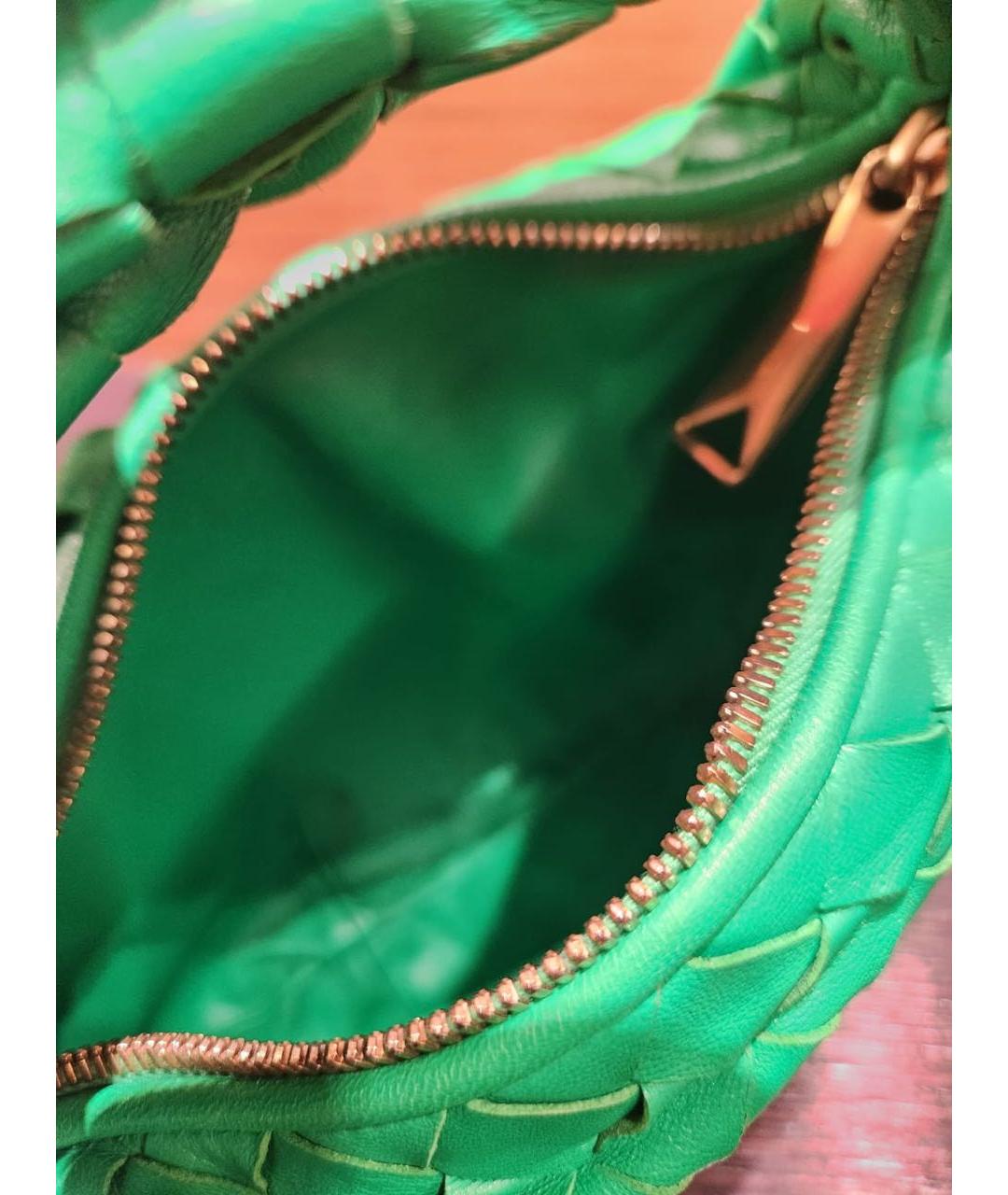 BOTTEGA VENETA Зеленая кожаная сумка с короткими ручками, фото 5