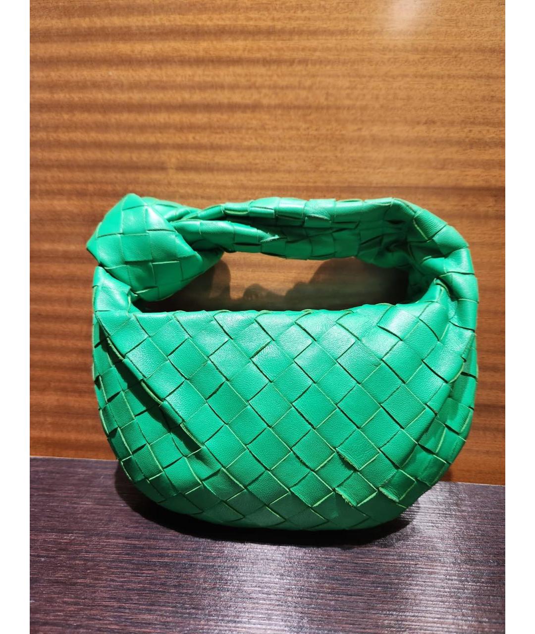 BOTTEGA VENETA Зеленая кожаная сумка с короткими ручками, фото 9