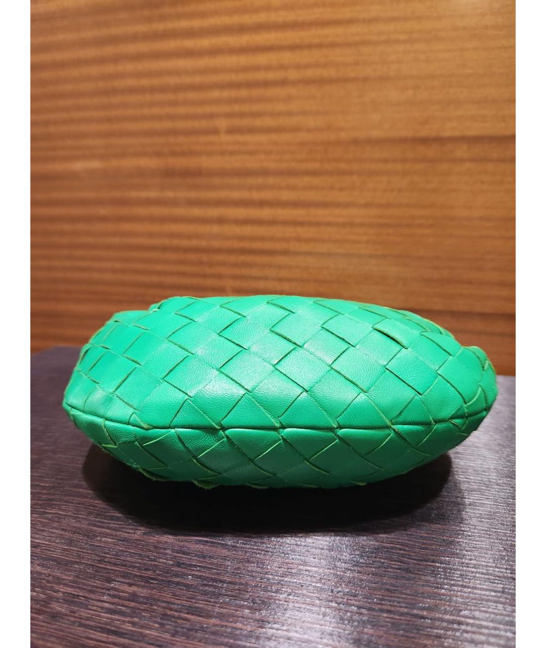 BOTTEGA VENETA Зеленая кожаная сумка с короткими ручками, фото 3