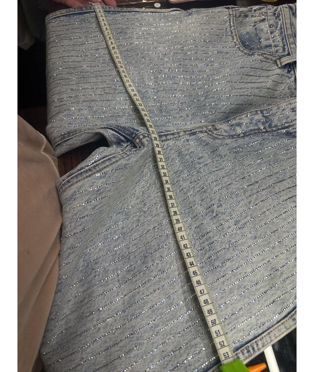 ALEXANDER WANG Голубые хлопковые прямые джинсы, фото 5