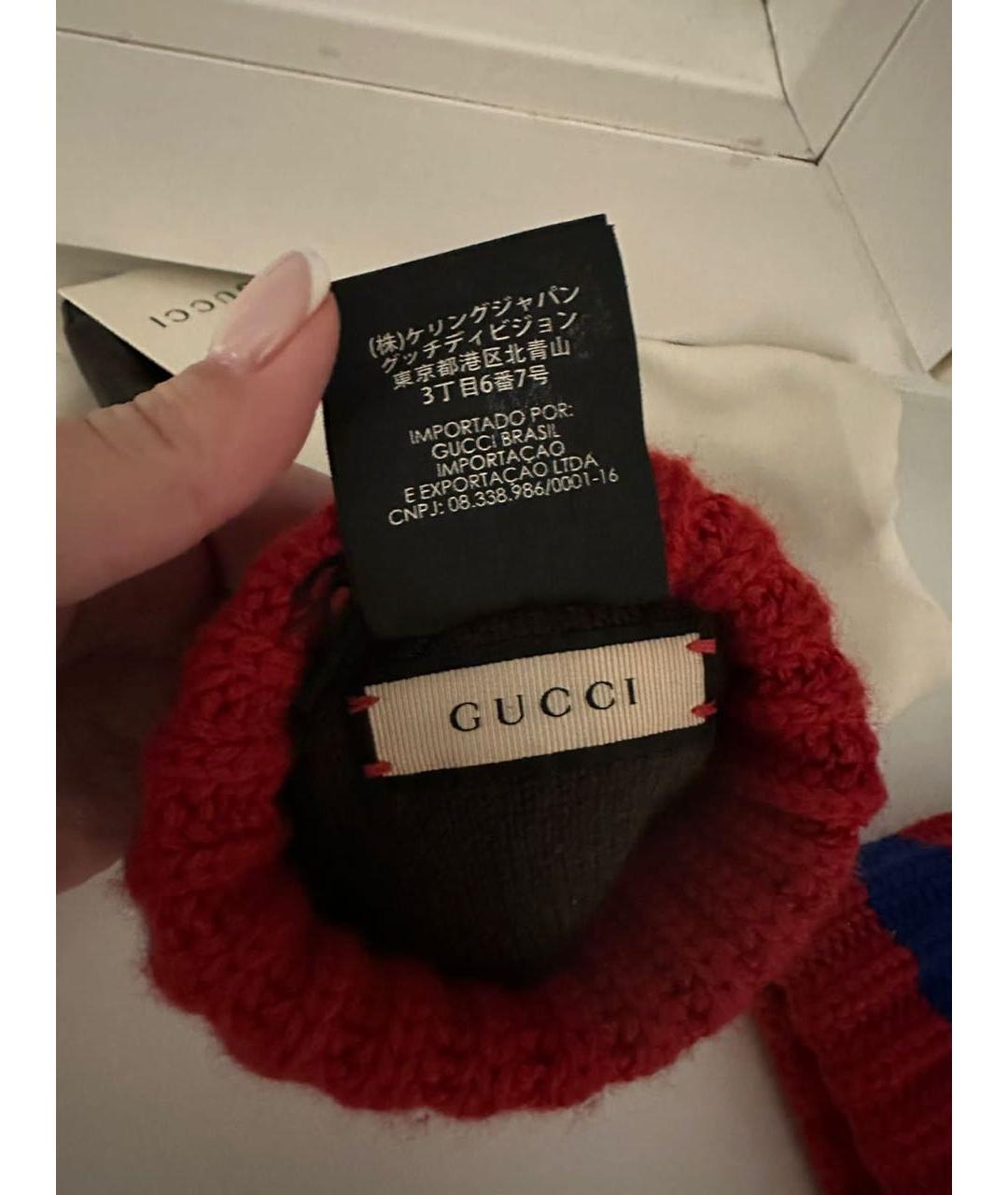 GUCCI Коричневые кожаные перчатки, фото 4