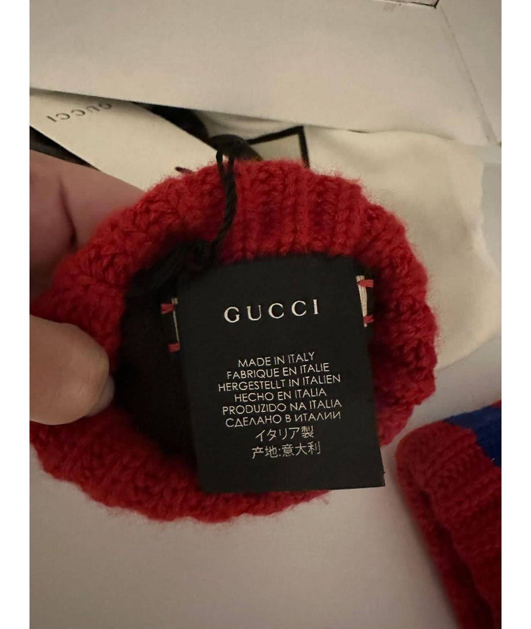 GUCCI Коричневые кожаные перчатки, фото 5