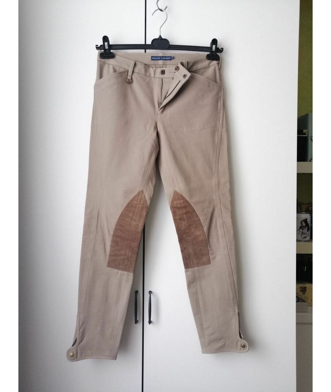 RALPH LAUREN Бежевые хлопковые брюки узкие, фото 9