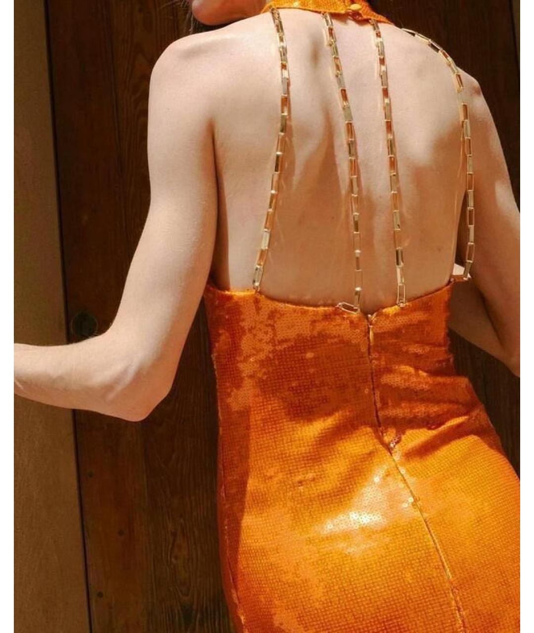 DE LA VALI Оранжевое коктейльное платье, фото 4