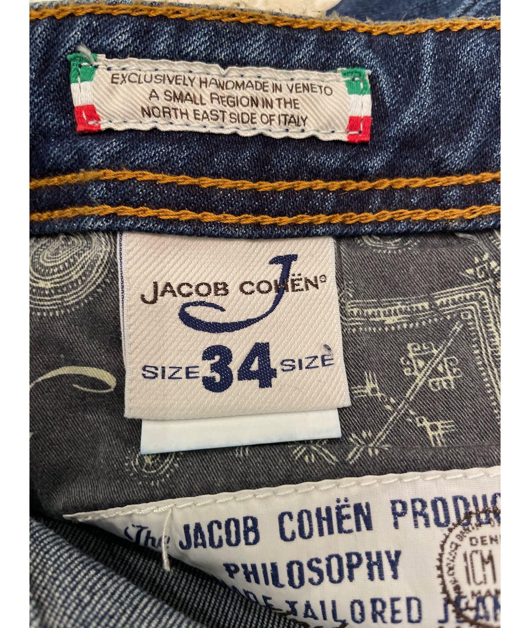 JACOB COHEN Темно-синие хлопко-эластановые прямые джинсы, фото 2